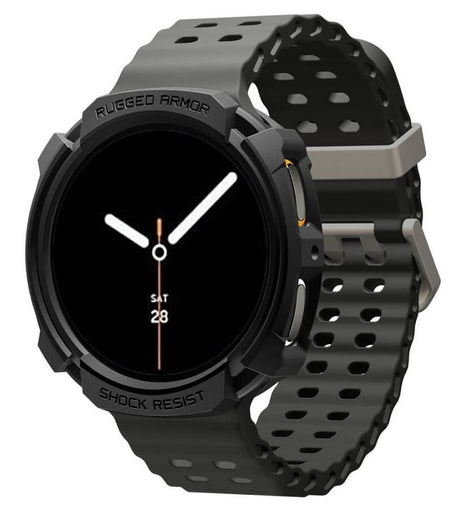 Калъф за Samsung Watch 8 44 mm, Spigen Rugged Armor Case, Черен (3)