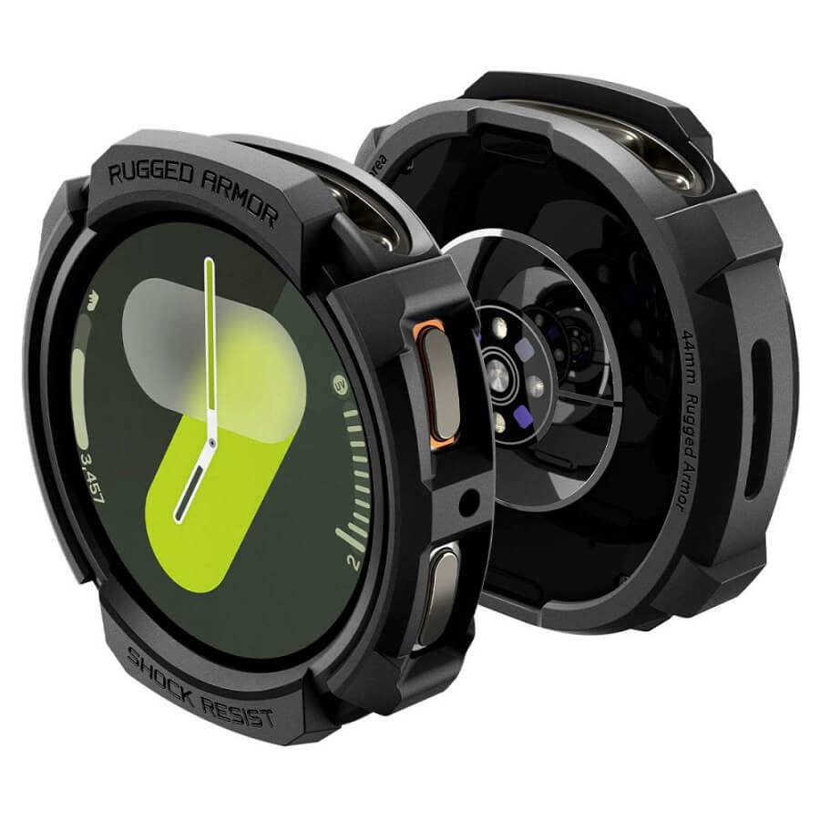 Калъф за Samsung Watch 8 44 mm, Spigen Rugged Armor Case, Черен (9)
