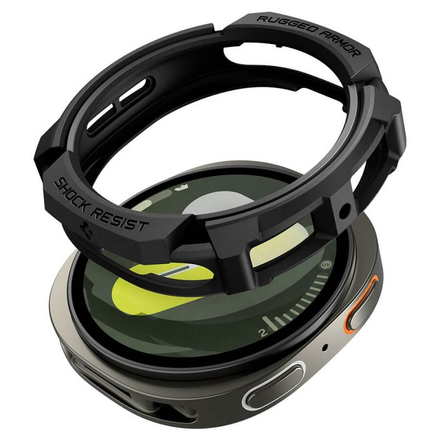 Калъф за Samsung Watch 8 44 mm, Spigen Rugged Armor Case, Черен