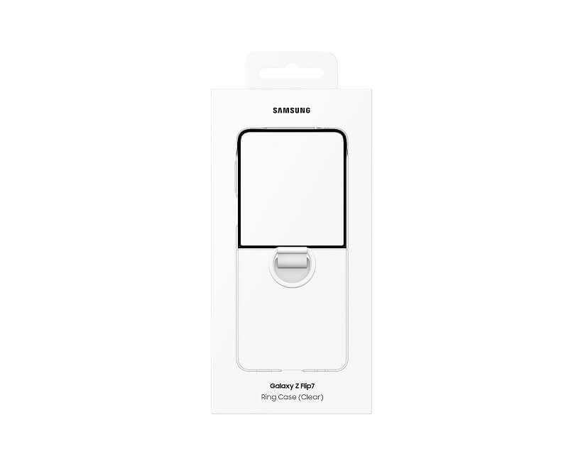 Оригинален Калъф за Samsung Z Flip 7, Ring Clear Case EF-QF766CTEGWW, Прозрачен (7)