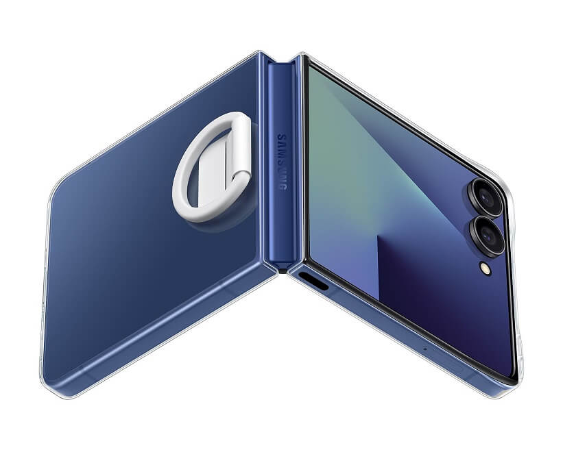 Оригинален Калъф за Samsung Z Flip 7, Ring Clear Case EF-QF766CTEGWW, Прозрачен (6)