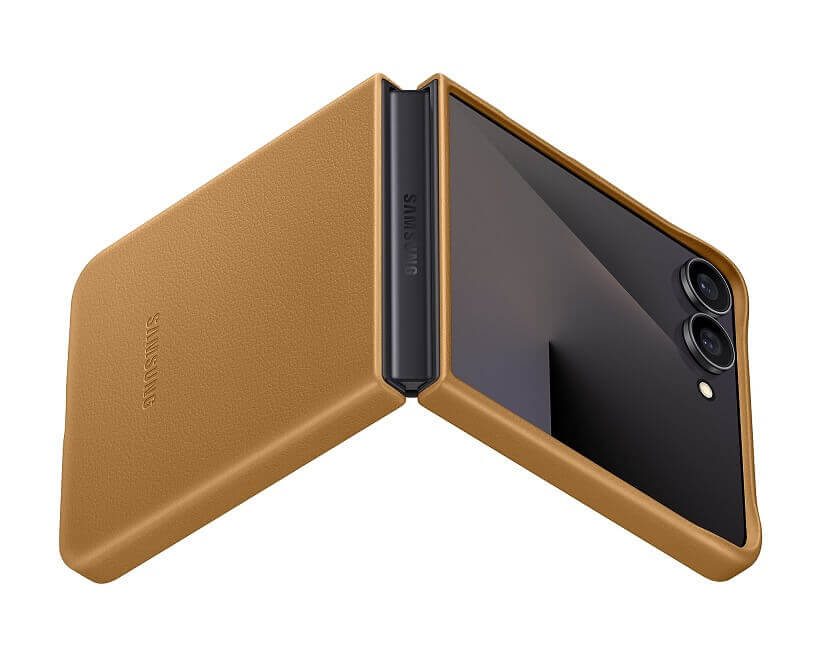 Оригинален Кожен Калъф Samsung Z Flip 7, Kindsuit Case EF-VF766PAEGWW, Кафяв (5)