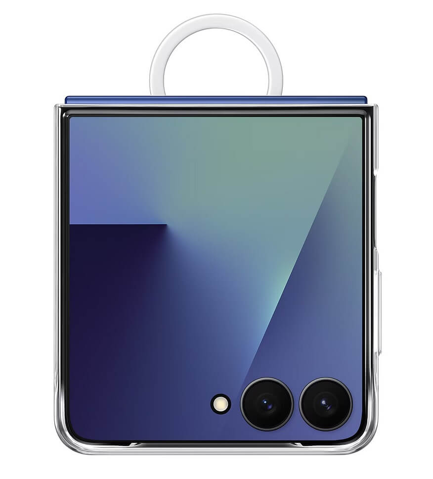 Оригинален Калъф за Samsung Z Flip 7, Ring Clear Case EF-QF766CTEGWW, Прозрачен (3)