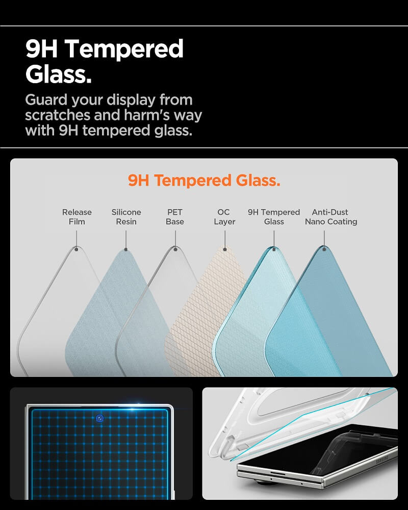 Протектор за Samsung Z Fold 7, Spigen EZ Fit Pro Glass tR, Прозрачен (9)