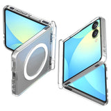 Magsafe Калъф с Предпазител за Samsung Z Flip 7, Spigen Ultra Hybrid Pro MagFit Case, Прозрачен (3)