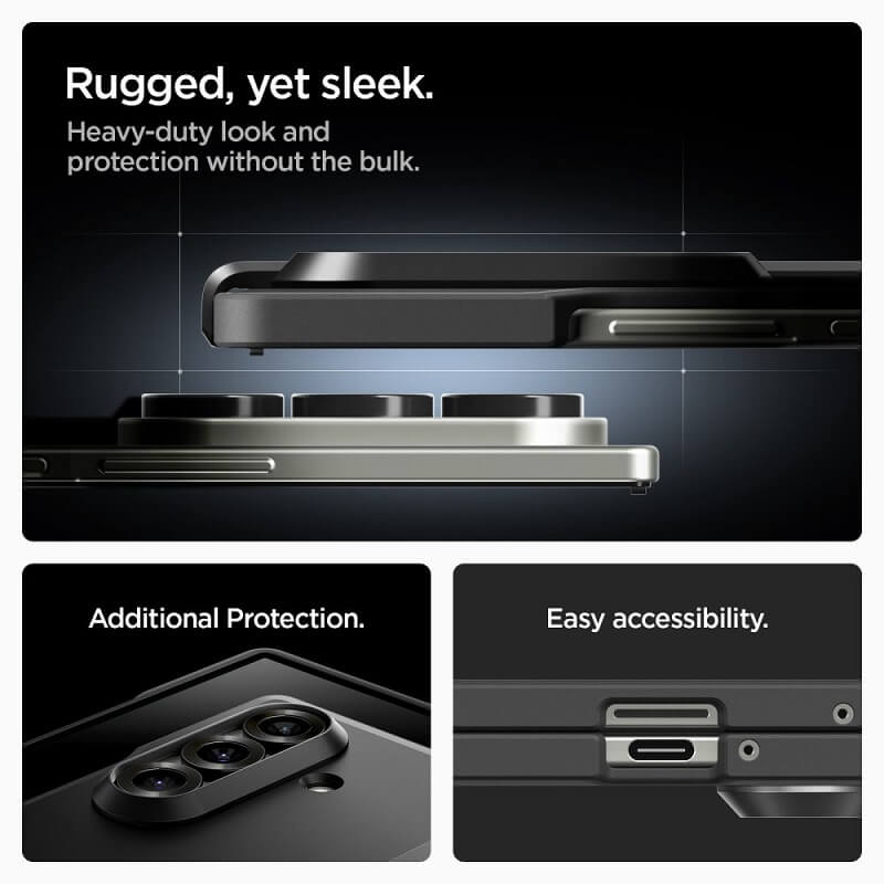 Magsafe Калъф с Предпазител за Samsung Z Fold 7, Spigen Tough Armor Pro Case, Черен (12)
