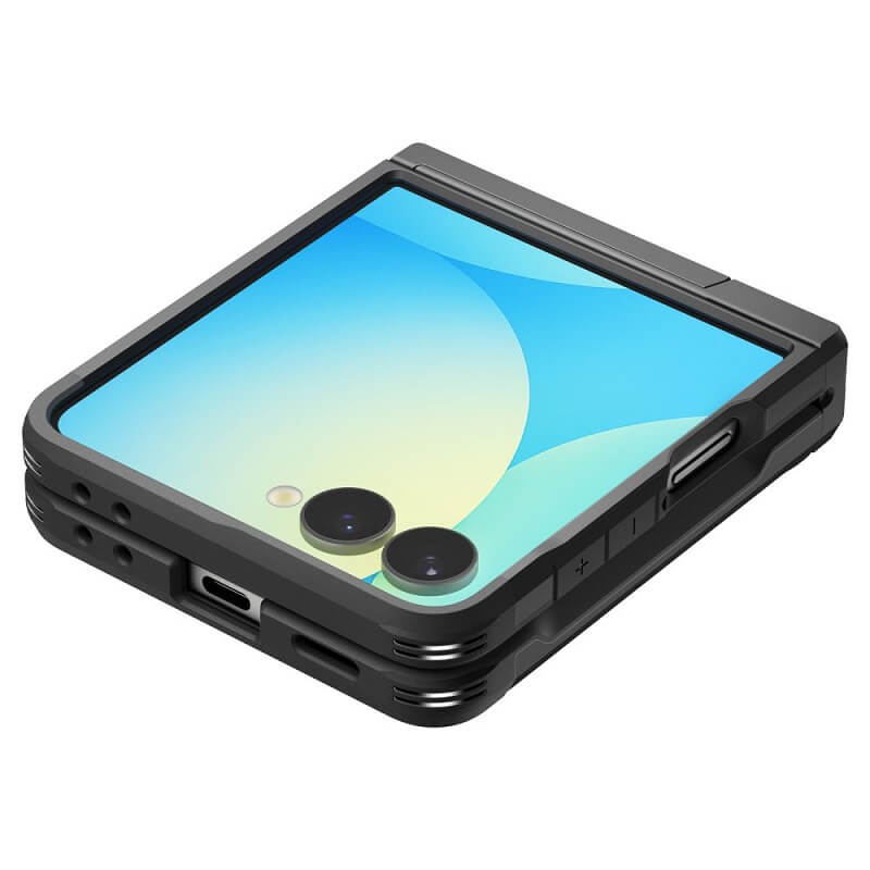 Magsafe Калъф с Предпазител за Samsung Z Flip 7, Spigen Tough Armor Pro Case, Черен (7)