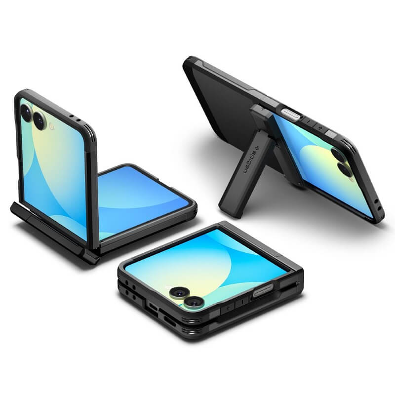 Magsafe Калъф с Предпазител за Samsung Z Flip 7, Spigen Tough Armor Pro Case, Черен (9)