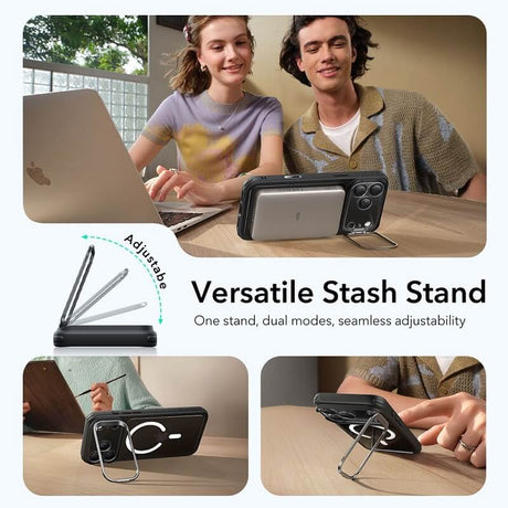 Magsafe Калъф за iPhone 17 Pro Max, ESR Classic Hybrid Kickstand Magnetic Case, Черен (5)