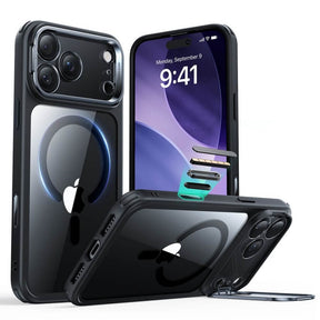 Magsafe Калъф за iPhone 17 Pro Max, ESR Classic Hybrid Kickstand Magnetic Case, Черен