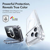Magsafe Калъф за iPhone 17 Pro Max, ESR Classic Hybrid Kickstand Magnetic Case, Прозрачен (2)