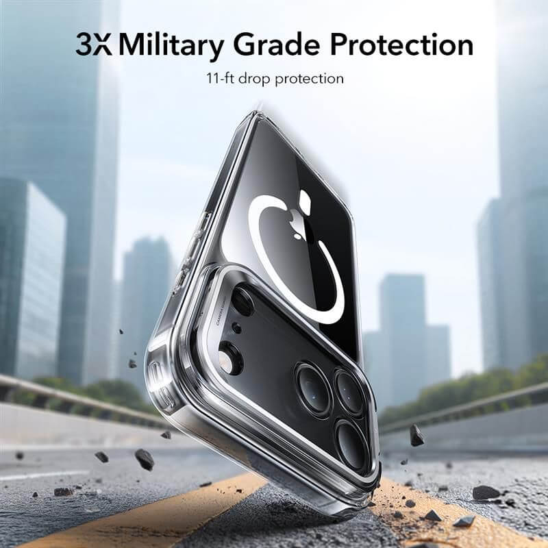 Magsafe Калъф за iPhone 17 Pro Max, ESR Classic Hybrid Kickstand Magnetic Case, Прозрачен (4)