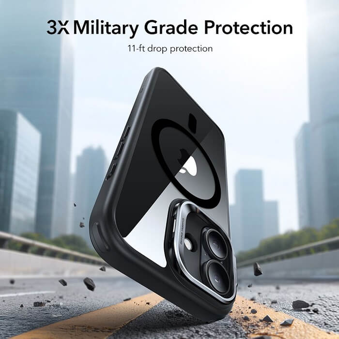 Magsafe Калъф за iPhone 17, ESR Classic Hybrid Kickstand Magnetic Case, Черен (4)