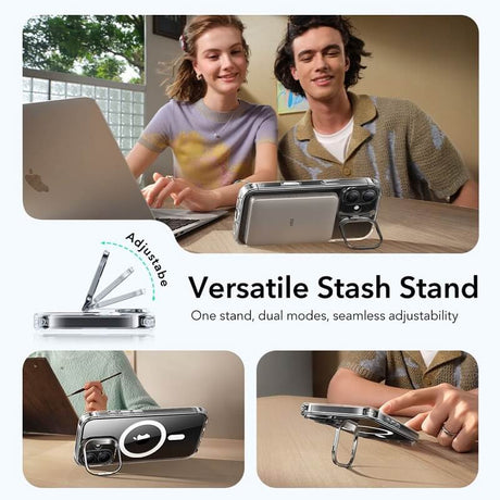 Magsafe Калъф за iPhone 17, ESR Classic Hybrid Kickstand Magnetic Case, Прозрачен (5)