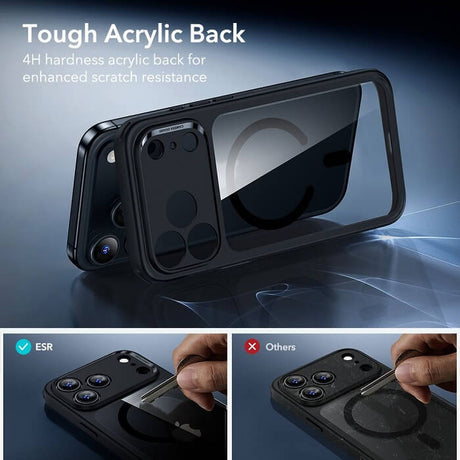 Magsafe Калъф и Протектор за iPhone 17 Pro, ESR Classic Hybrid Magnetic Set Case, Черен (3)