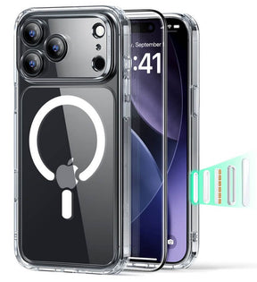 Magsafe Калъф и Протектор за iPhone 17 Pro Max, ESR Classic Hybrid Magnetic Set Case, Прозрачен
