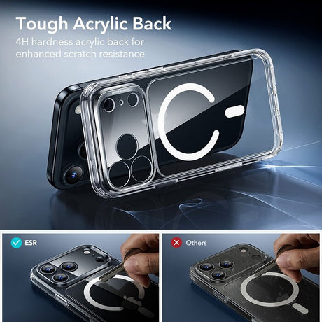 Magsafe Калъф и Протектор за iPhone 17 Pro Max, ESR Classic Hybrid Magnetic Set Case, Прозрачен (3)
