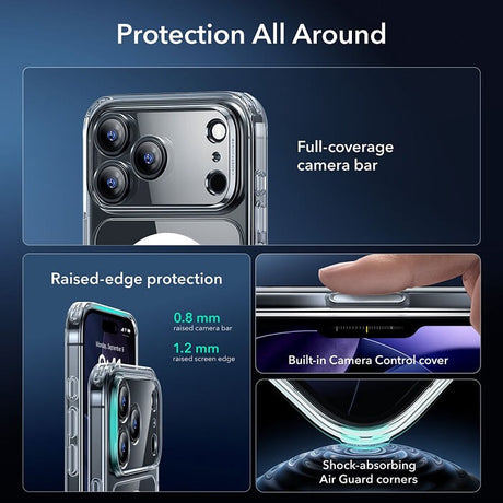 Magsafe Калъф и Протектор за iPhone 17 Pro Max, ESR Classic Hybrid Magnetic Set Case, Прозрачен (5)