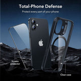 Magsafe Калъф и Протектор за iPhone 17, ESR Classic Hybrid Magnetic Set Case, Черен (5)