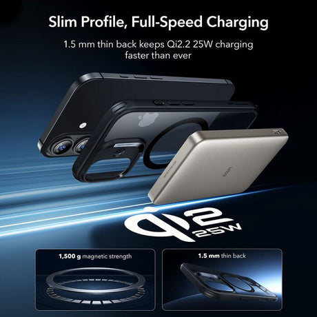 Magsafe Калъф и Протектор за iPhone 17, ESR Classic Hybrid Magnetic Set Case, Черен (4)