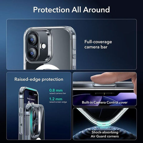 Magsafe Калъф и Протектор за iPhone 17, ESR Classic Hybrid Magnetic Set Case, Прозрачен (5)