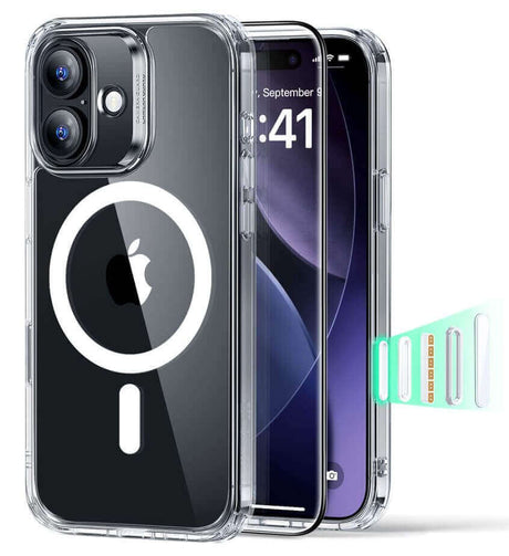 Magsafe Калъф и Протектор за iPhone 17, ESR Classic Hybrid Magnetic Set Case, Прозрачен