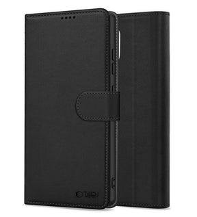Кожен Калъф с Джобове за Samsung A17, Tech-Protect Wallet Book Case, Черен