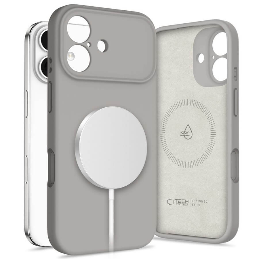 Magsafe Калъф за iPhone 17, Tech-Protect Silicone Case, Сив