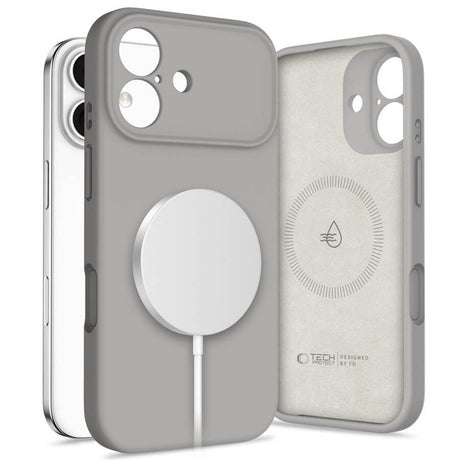 Magsafe Калъф за iPhone 17, Tech-Protect Silicone Case, Сив