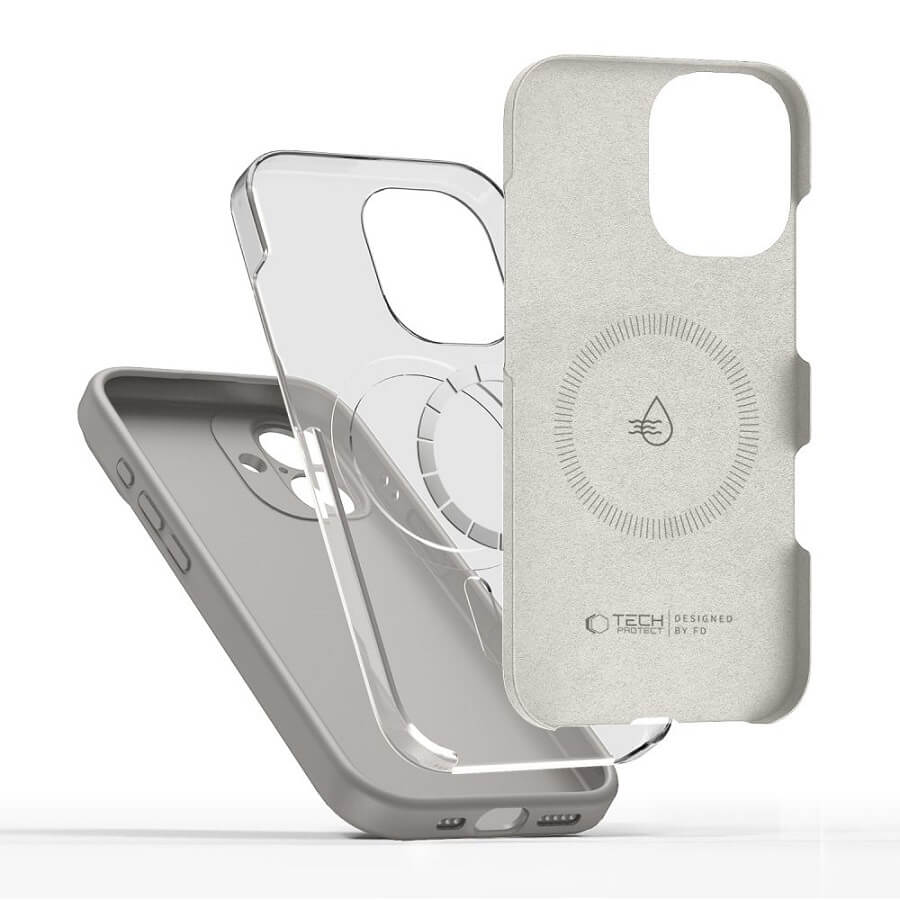 Magsafe Калъф за iPhone 17, Tech-Protect Silicone Case, Сив (2)