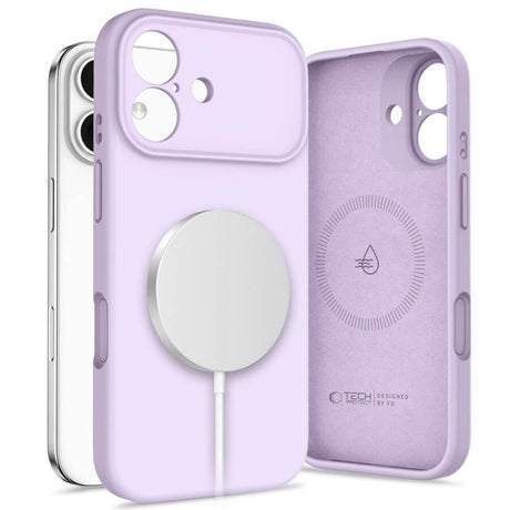 Magsafe Калъф за iPhone 17, Tech-Protect Silicone Case, Лилав