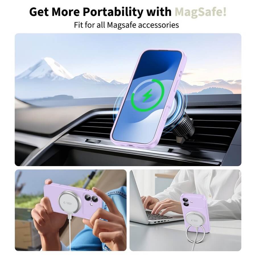 Magsafe Калъф за iPhone 17, Tech-Protect Silicone Case, Лилав (3)