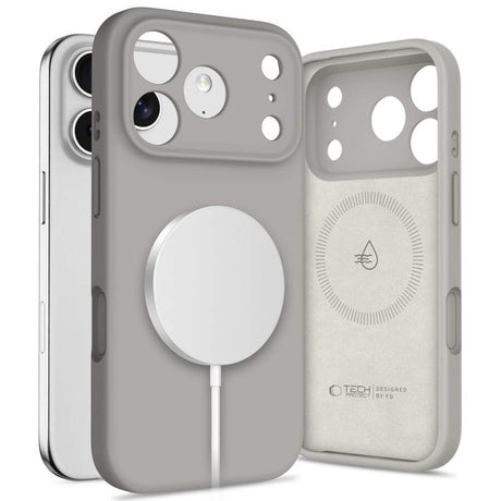 Magsafe Калъф за iPhone 17 Pro, Tech-Protect Silicone Case, Сив