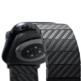 Кевларена Каишка за Apple Watch, Pitaka Carbon Fiber Watch Band Black/Gray, Черен (5)