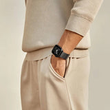 Кевларена Каишка за Apple Watch, Pitaka Carbon Fiber Watch Band Black/Gray, Черен (8)