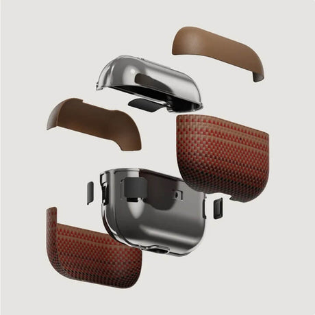 Magsafe Калъф за Apple AirPods Pro/ 2, Pitaka Aramid Fiber Magnetic Sunset Case, Кафяв (9)