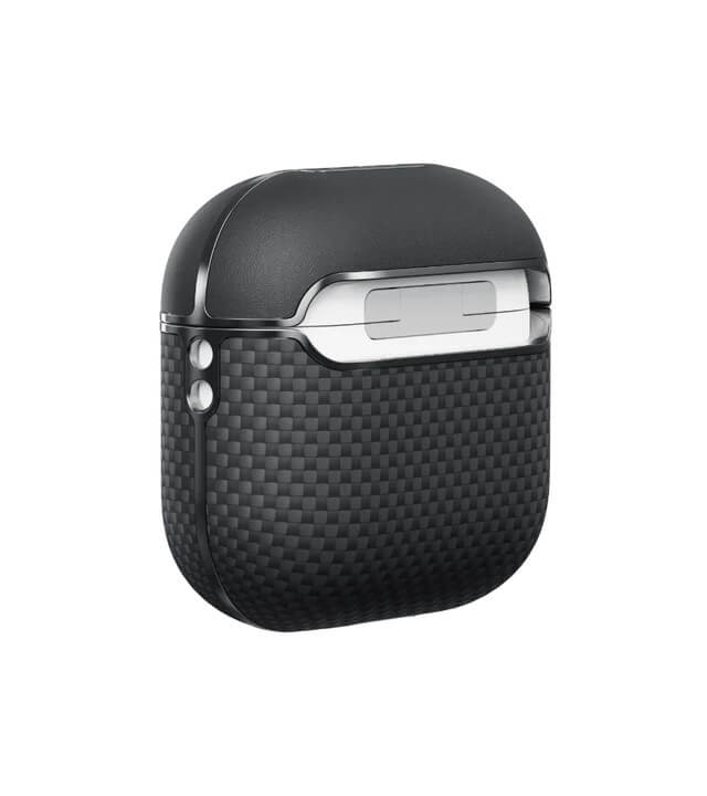 Magsafe Калъф за Apple AirPods Pro/ 2, Pitaka Aramid Fiber Magnetic Black/Gray Case, Черен (3)