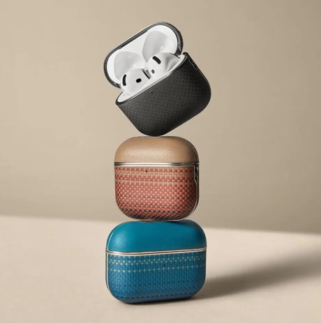 Magsafe Калъф за Apple AirPods Pro/ 2, Pitaka Aramid Fiber Magnetic Moonrise Case, Син (4)