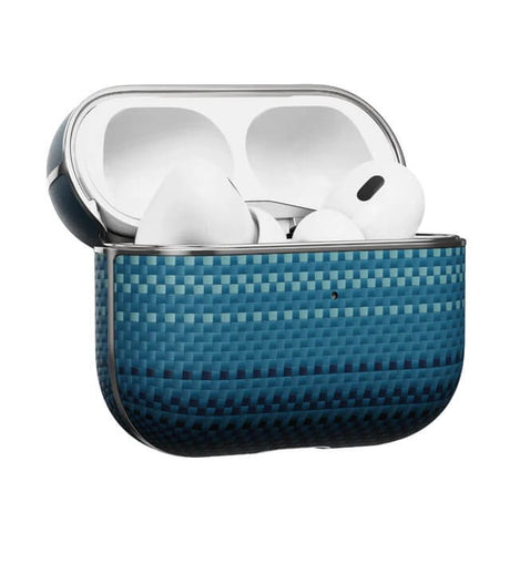 Magsafe Калъф за Apple AirPods Pro/ 2, Pitaka Aramid Fiber Magnetic Moonrise Case, Син (2)