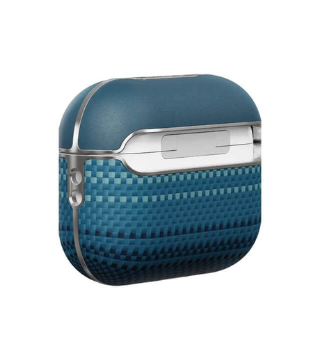 Magsafe Калъф за Apple AirPods Pro/ 2, Pitaka Aramid Fiber Magnetic Moonrise Case, Син (3)