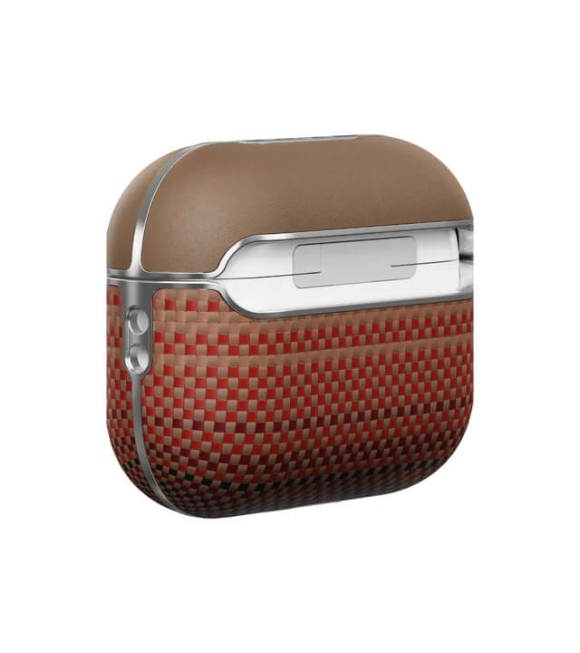 Magsafe Калъф за Apple AirPods Pro/ 2, Pitaka Aramid Fiber Magnetic Sunset Case, Кафяв (3)