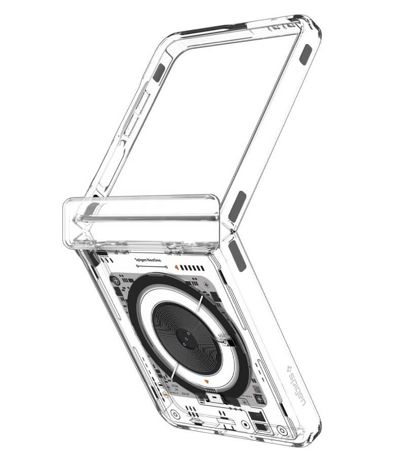 Magsafe Калъф с Предпазител за Samsung Z Flip 7, Spigen Ultra Hybrid Pro Neo One Case, Прозрачен (2)