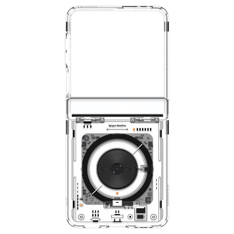 Magsafe Калъф с Предпазител за Samsung Z Flip 7, Spigen Ultra Hybrid Pro Neo One Case, Прозрачен (5)