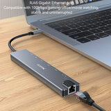 Хъб за Смартфони и Таблети с USB-C, Yesido HB27 8in1 HDMI-USB2.0-USB 3.0-SD Card Reader, Черен (7)