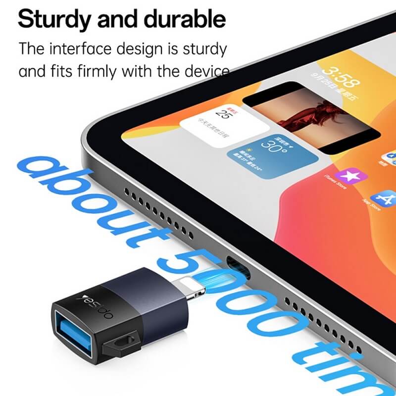 Адаптер за Данни за iPhone, Yesido Lightning to USB-A OTG, Черен (7)