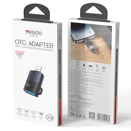 Адаптер за Данни за iPhone, Yesido Lightning to USB-A OTG, Черен (10)