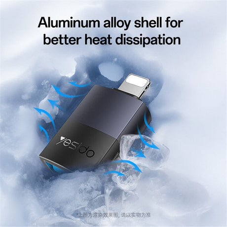 Адаптер за Данни за iPhone, Yesido Lightning to USB-A OTG, Черен (5)