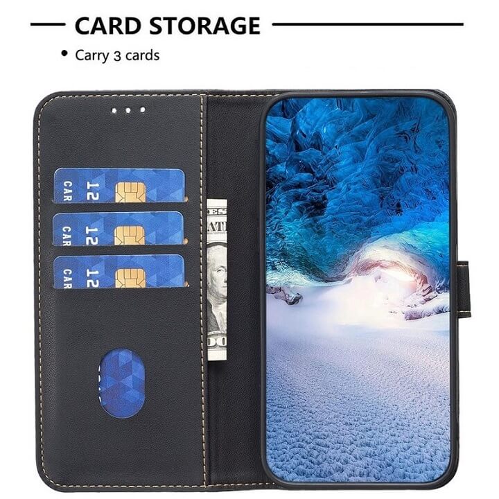 Кожен Калъф с Джобове за Honor X6b, Wallet Book Case, Черен (5)