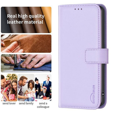 Кожен Калъф с Джобове за Honor X6b, Wallet Book Case, Лилав (6)
