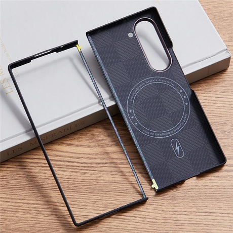 Magsafe Карбонов Калъф за Samsung Z Fold 5, Fiber Case, Черен (3)